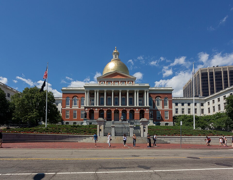 The gold-domed Massachusetts State House in Boston